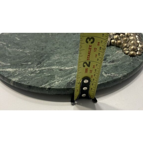 Godinger Silver Art Co. Green Marble Silver Plate Grape Cluster Tray-10” - Picture 8 of 9